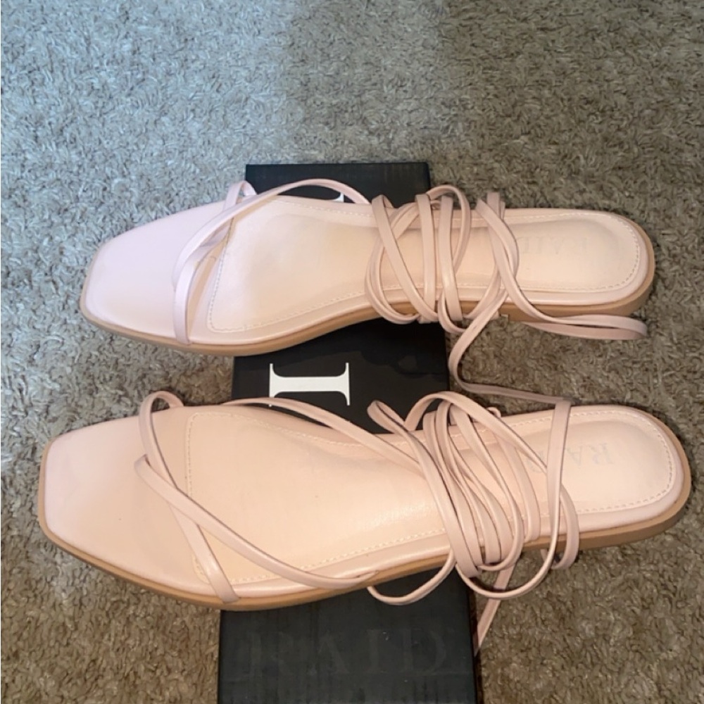 Women’s flat tie up sandals